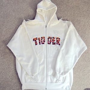 Disney Tigger White Hooded Zippered Sweatshirt/Jacket - size XL